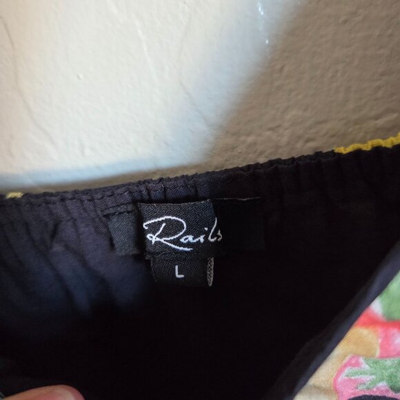 Rails Fatima Bathing Ladies Tank Midi Dress Black Size Women's Large 100% Cotton - Picture 2 of 12